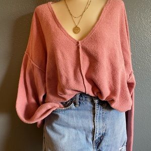 Free people pink sweater great condition Sz m